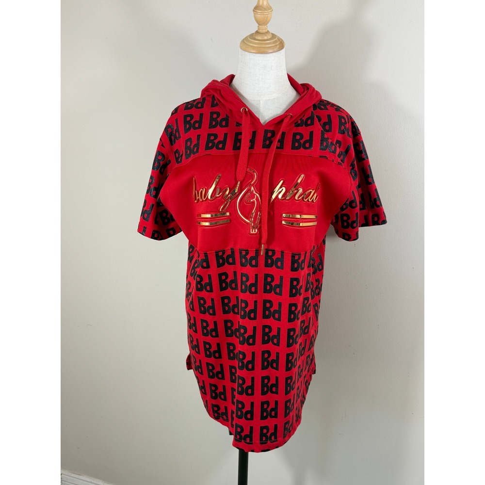 Vintage Baby Phat Hoodie Top Juniors M Red Y2K Bling Logo Streetwear